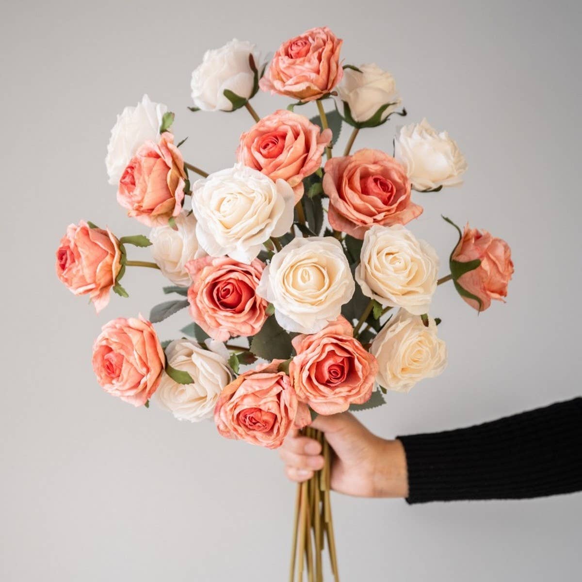 Elegant Burnt Edge Rose Bouquet for Table Decor