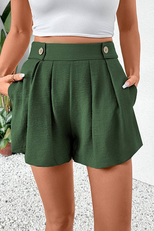 CWBSP0511_HIGH WAIST WIDE LEG POCKET SUMMER SHORT PANTS