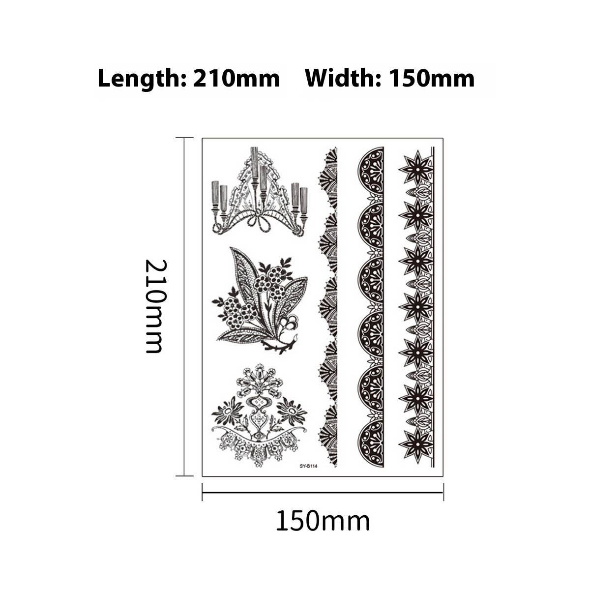 Bridal Mandala Tattoo Stickers Elegant Design_CWMM8356