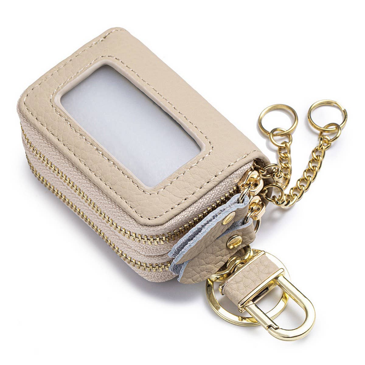 Women¡¯s Leather Key Pouch ? Double Zipper Bag_CUAB00385