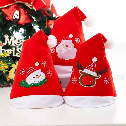 CWAH4087_SANTA CLAUS DEER SNOWMAN LETTERS CHRISTMAS HAT