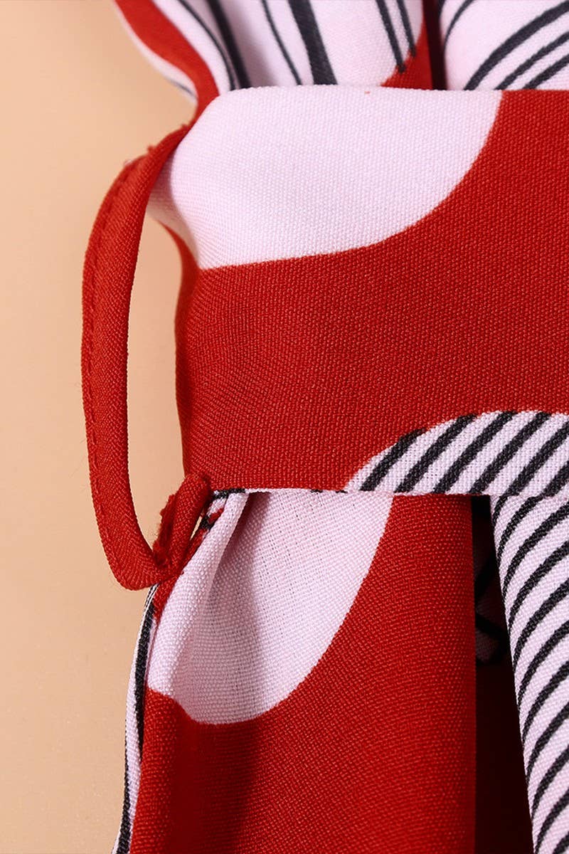 CWDSD4005_PRINT POLKA DOT WAIST SHORT DRESS