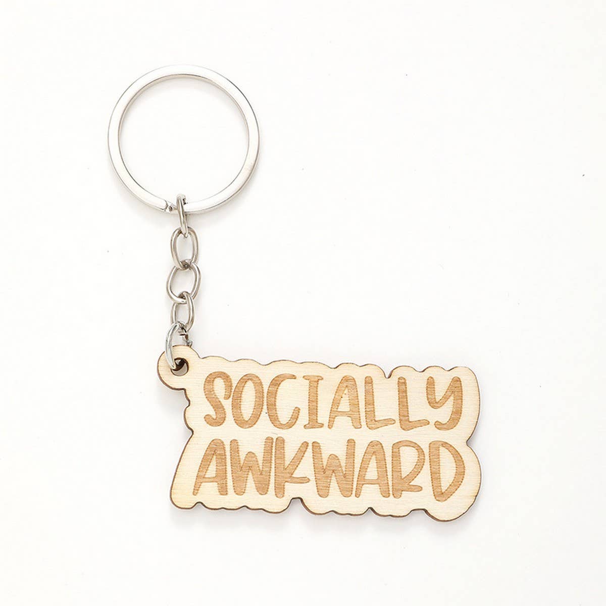 LASER ENGRAVED WOODEN KEYCHAIN