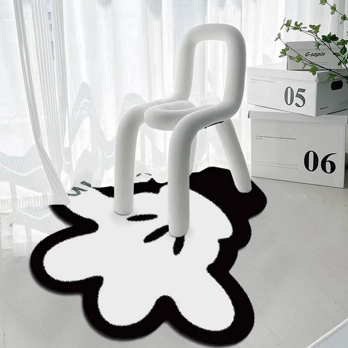 Irregular Fleece Rug, Soft Carpet for Home Decor