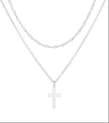 Cross necklace is a full diamond collarbone chain