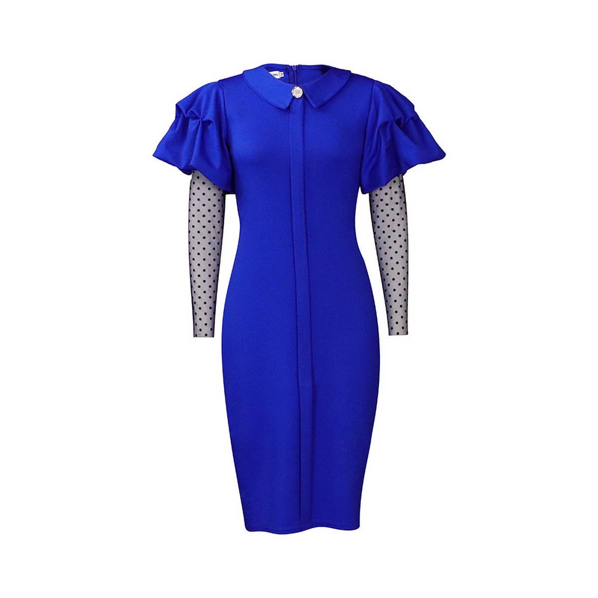MESH AND PLEATED COMMUTER PLUS SIZE DRESS