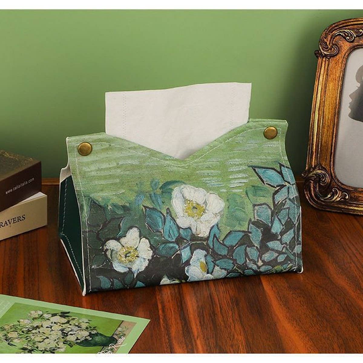 NEW OIL PAINTING LEATHER CREATIVE TISSUE BOX