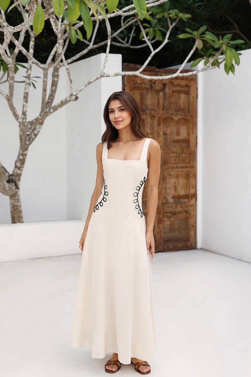 CWDMD6385_SLIM FIT SPAGHETTI STRAP MAXI EVENING DRESS