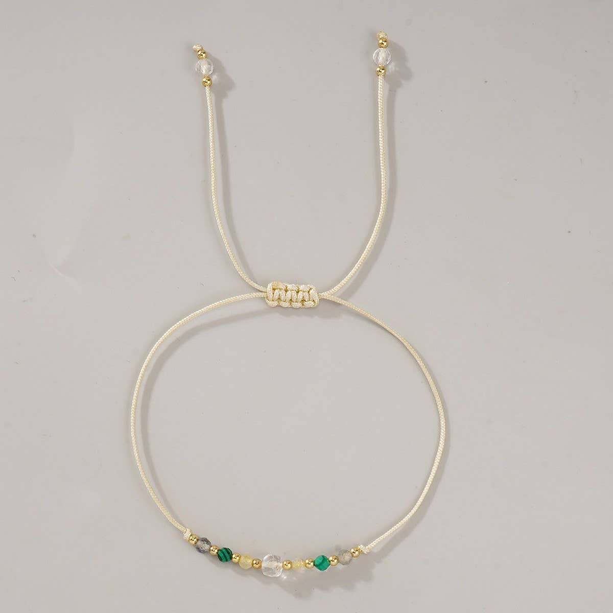 WHITE CRYSTAL COMBINATION BEADED BRACELET_CWAB4625