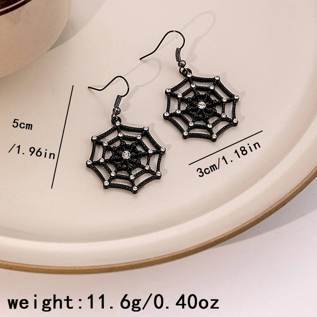HALLOWEEN GHOST SPIDER WEB EARRINGS