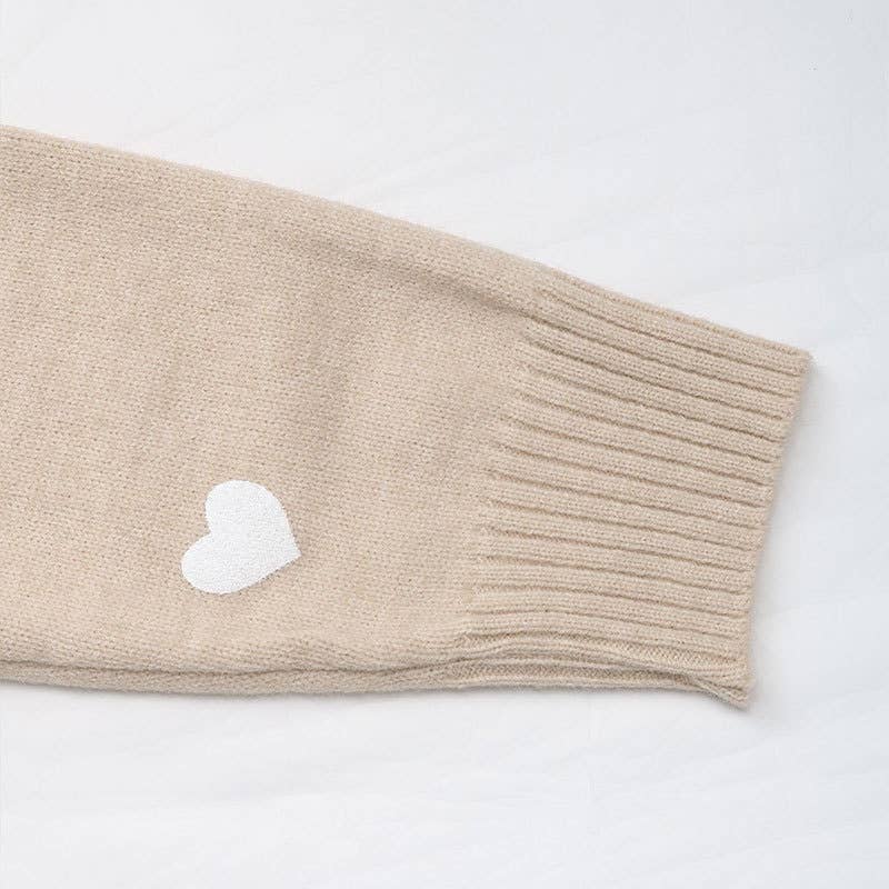 Valentine's Day V-neck lace knitted sweater