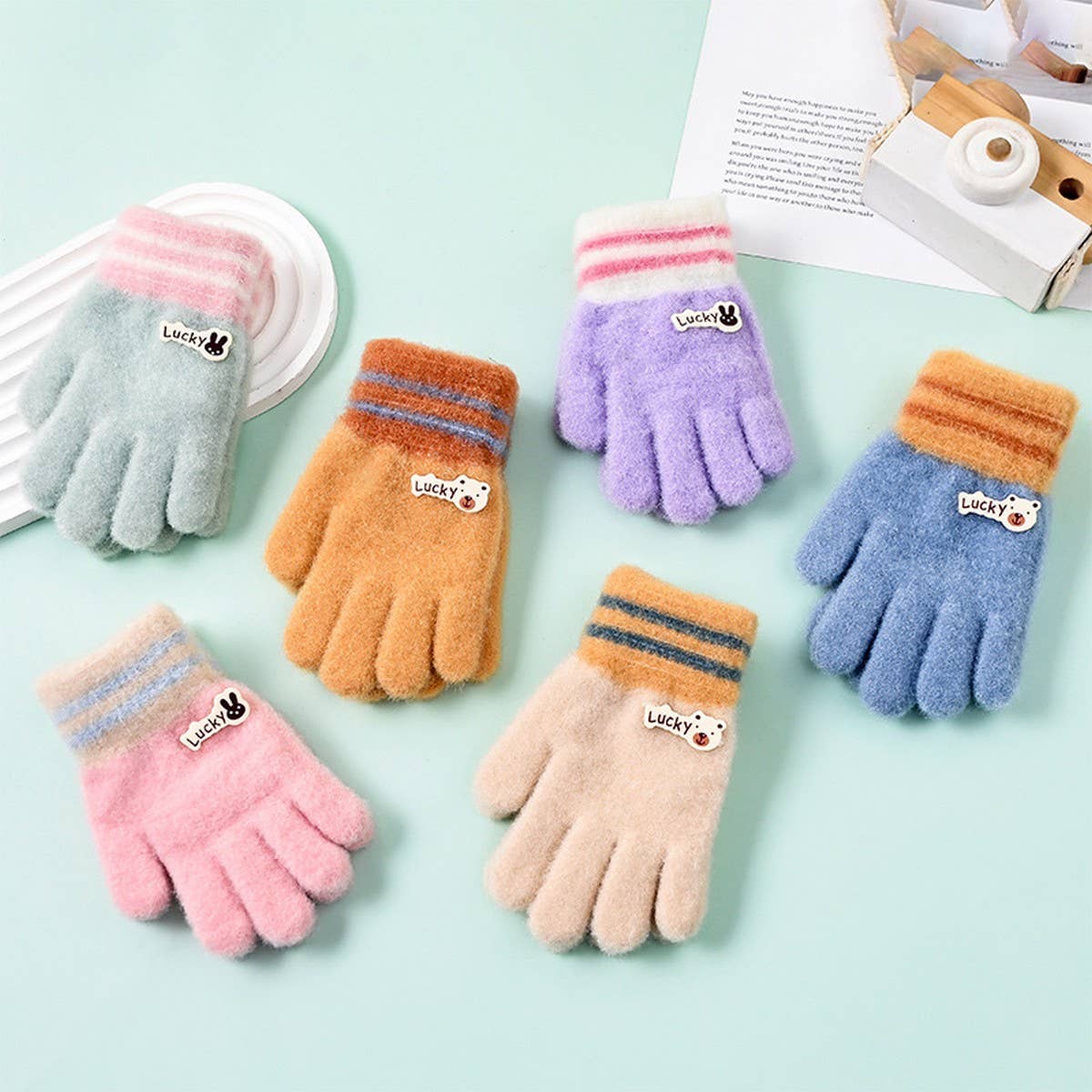 CWAG0281_CARTOON FULL FINGER PLUSH CHILDREN'S GLOVES