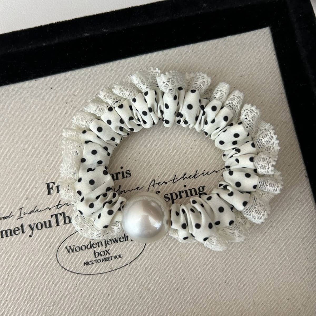 CURLY SMALL POLKA DOT HAIR SCRUNCHIES