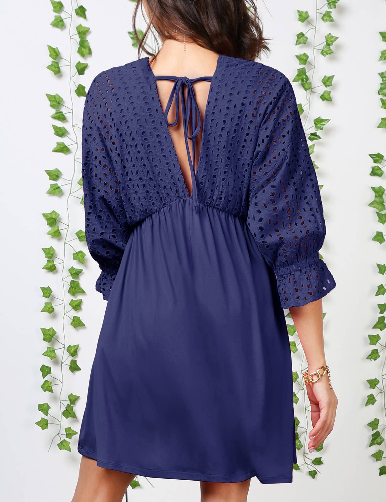 WOMEN DEEP V LOOSE SHORT DRESS_CWDSD10367