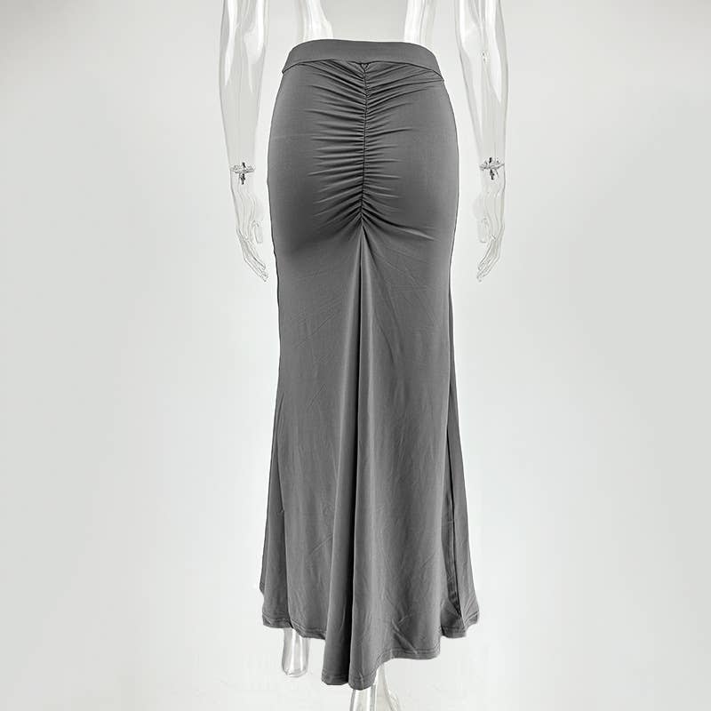 FASHION SEXY BAG HIP PLEATED LONG SKIRT