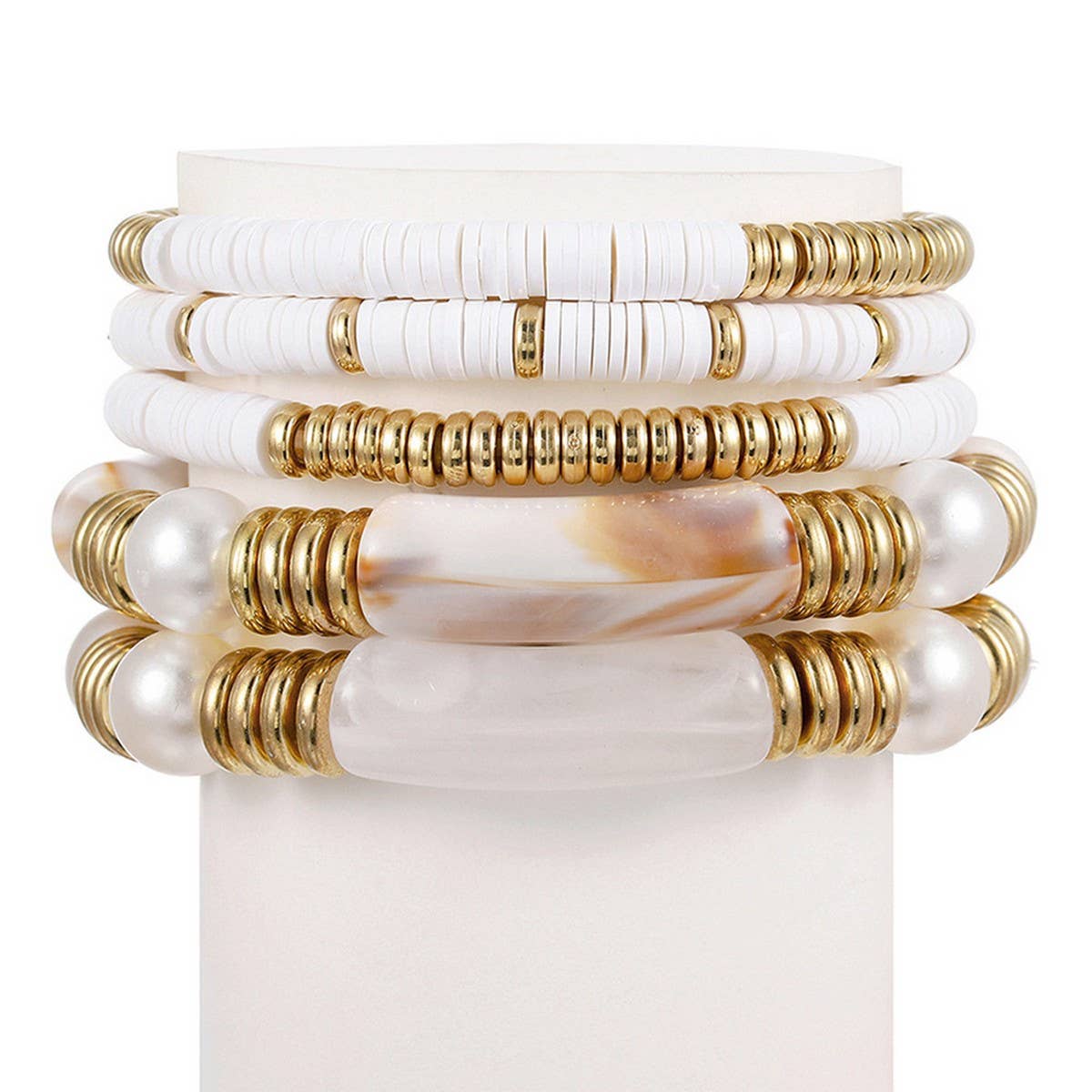 ETHNIC STYLE COLORFUL SOFT CLAY ACRYLIC BRACELETSET