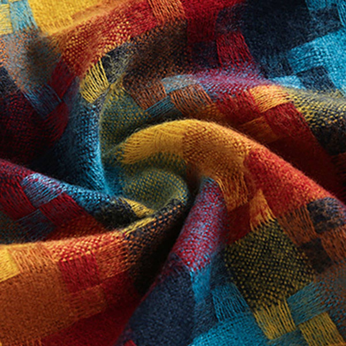 Plaid Fringe Scarf ??Trendy Winter Wrap_CWASC0199