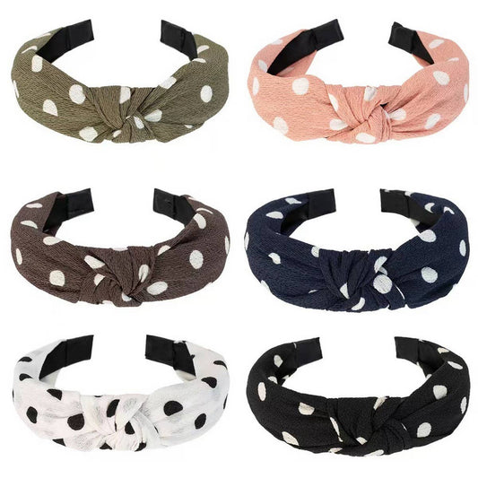 BLACK PRINTED BOW HEADBAND_CWAHA1681
