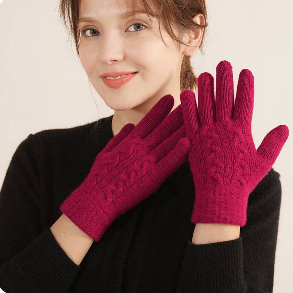 WINTER WOMEN'S WARM TOUCH SCREEN KNITTED GLOVES