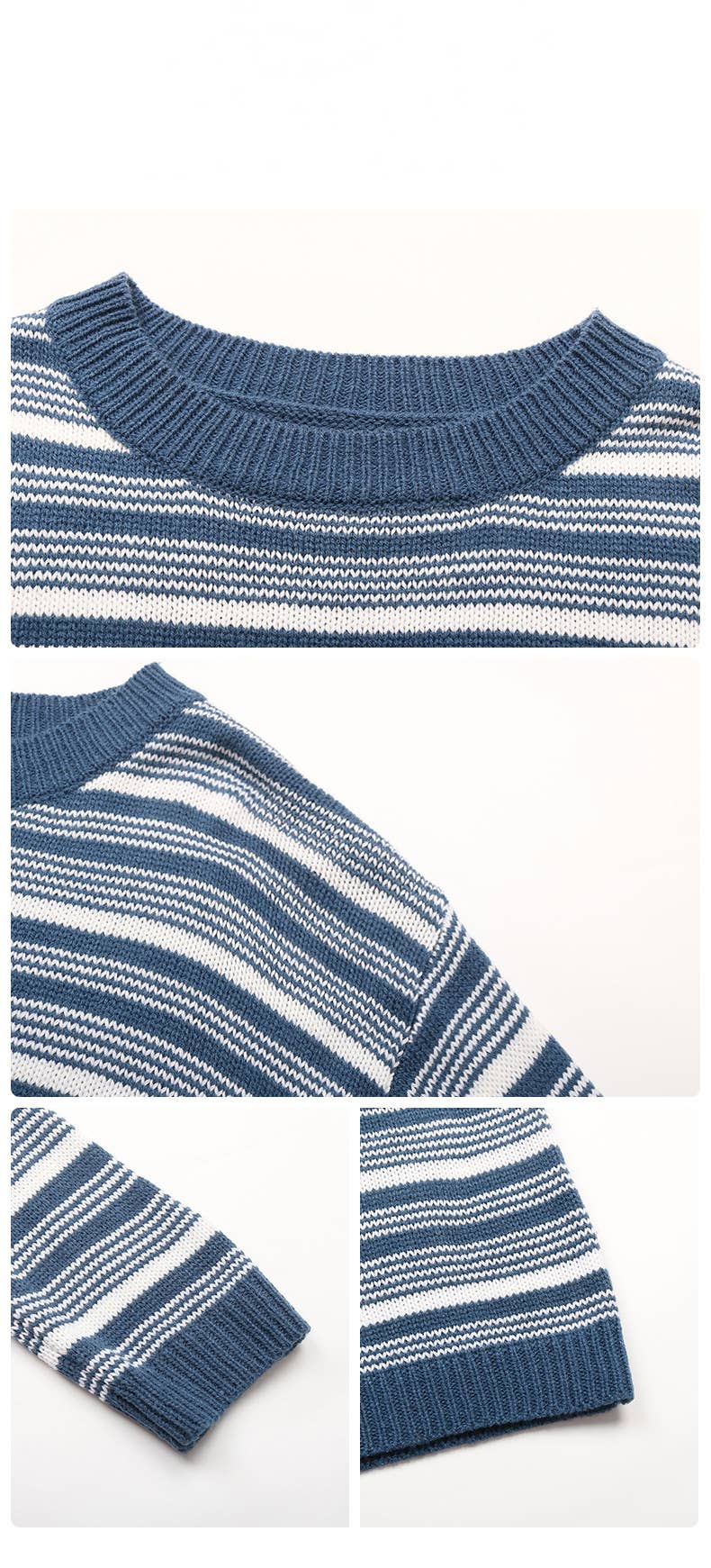 Striped long-sleeved pullover sweater