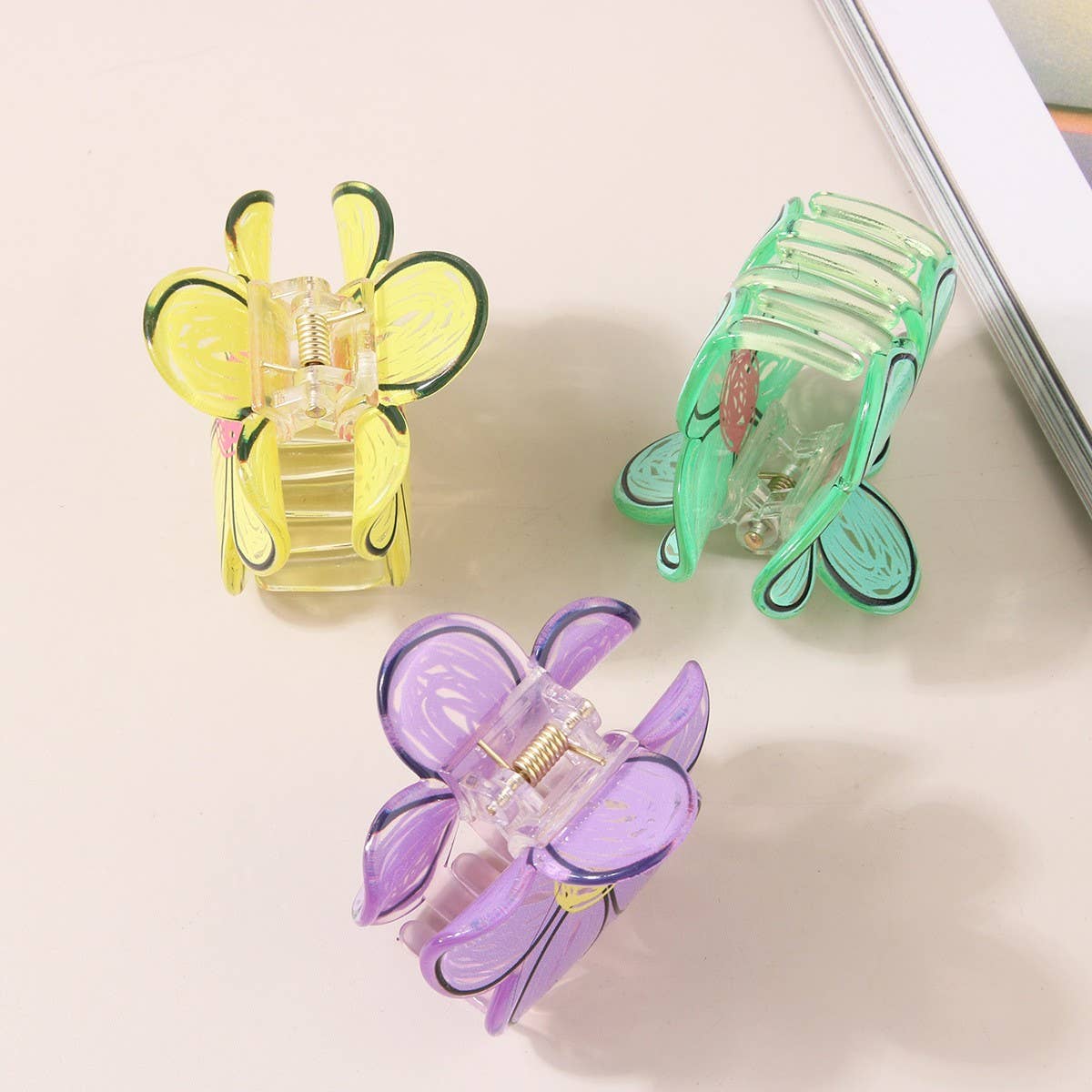 Flower Graffiti Hair Claw Cute Versatile Updo Clip