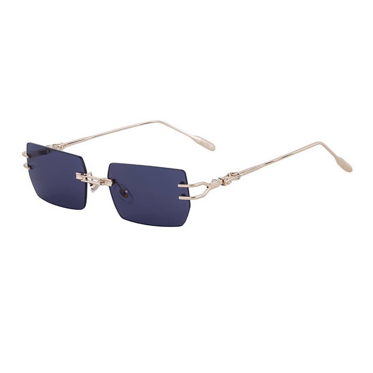 RIMLESS CUT SQUARE FRAME SUNGLASSES