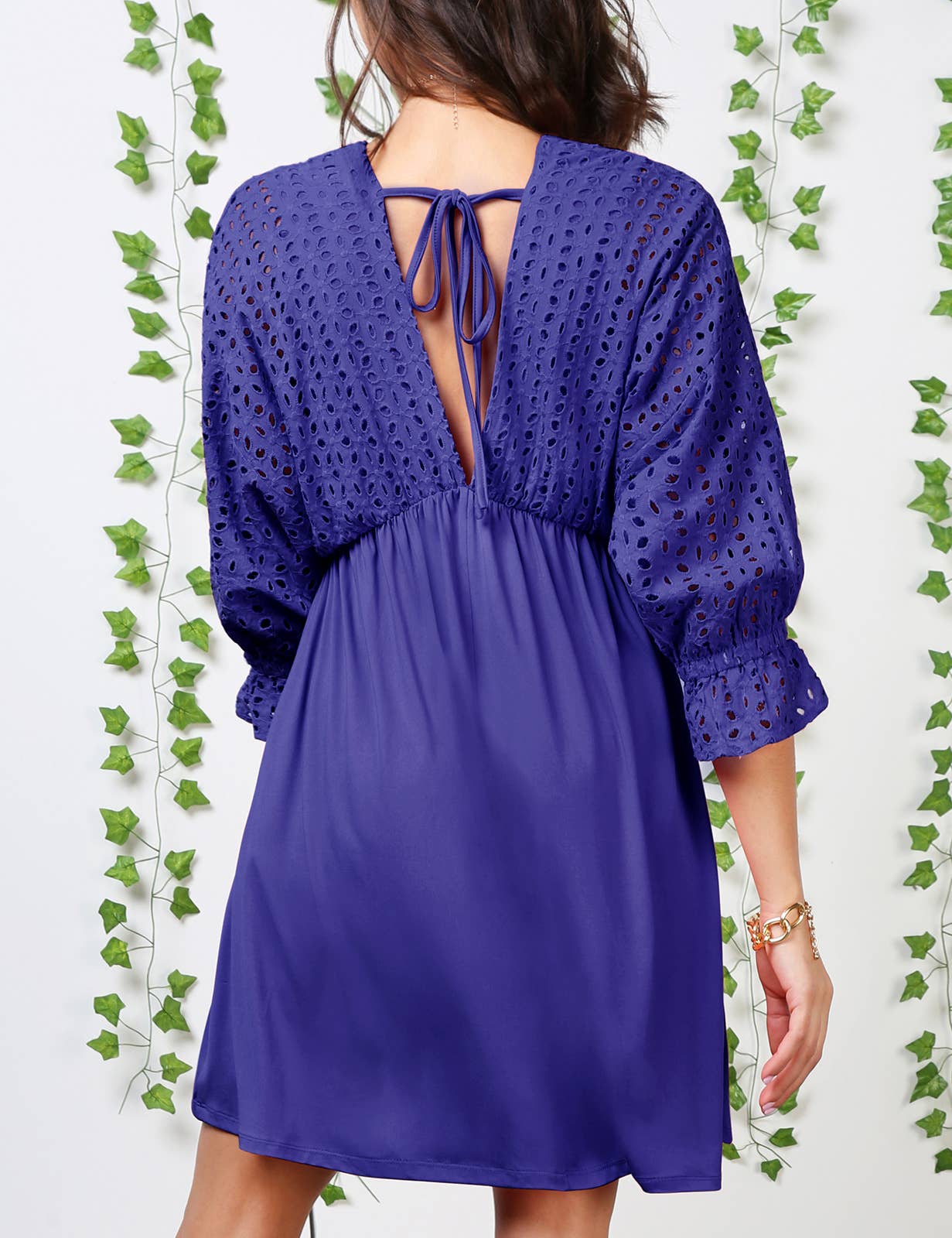 WOMEN DEEP V LOOSE SHORT DRESS_CWDSD10367