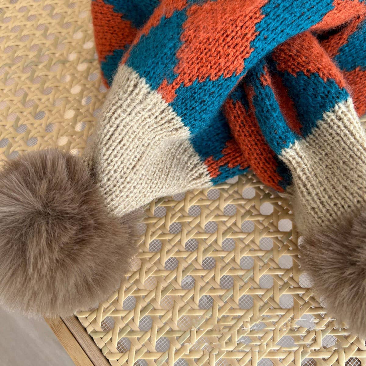 Knit Scarf,Cozy Winter Cross Neck Warmer for Kids