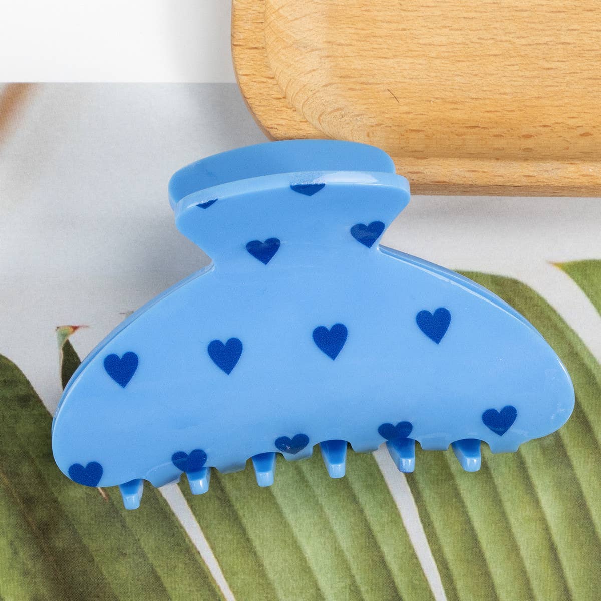 Mini Heart Acrylic Hair Claw,Creative Print Clip_CWAHA0678