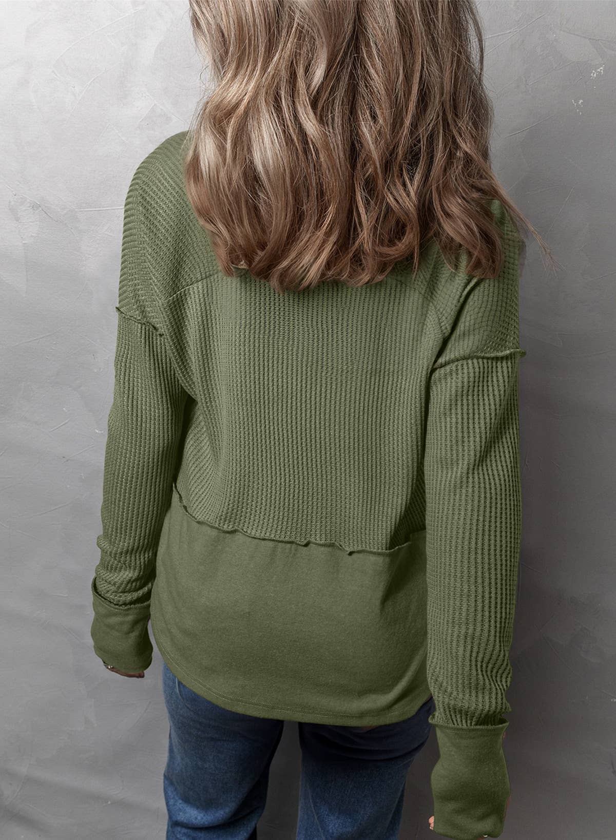 SOLID COLOR LONG SLEEVE SOLID COLOR LOOSE HOODIE