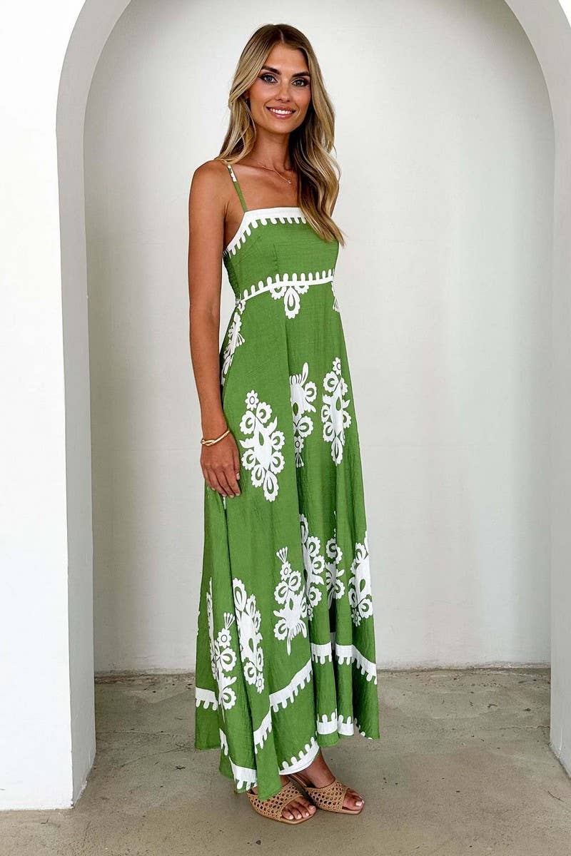 CWDHL1079_SUMMER TEMPERAMENT SLIM BACKLESS SUSPENDER SKIRT