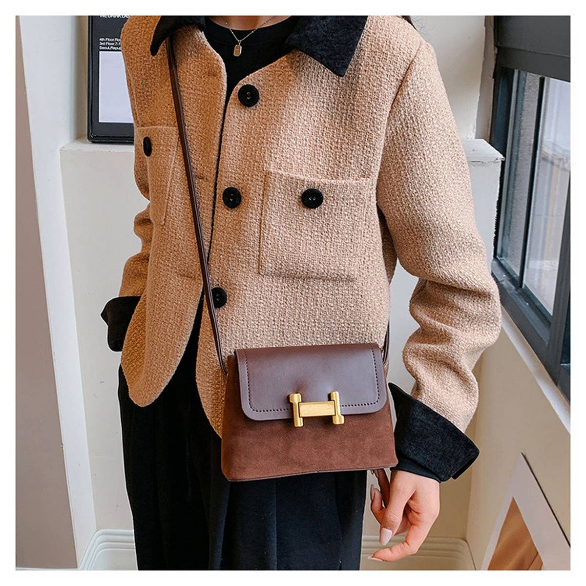 WOMEN CAN CROSS BODY CHAIN SMALL SQUARE BAG_CWAB1793