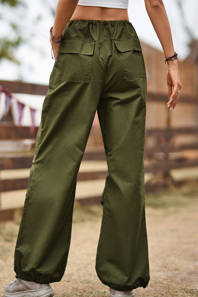 VINTAGE STREET BAGGY LACE UP CARGO PANT_CWBLP0545