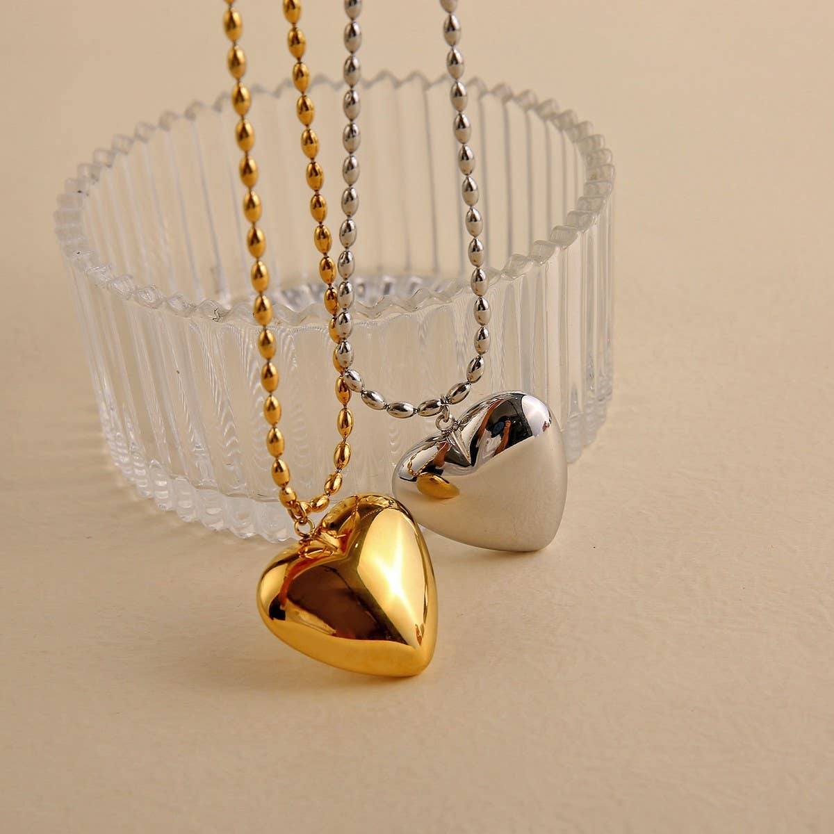 Modern Stainless Steel Heart Pendant Necklace