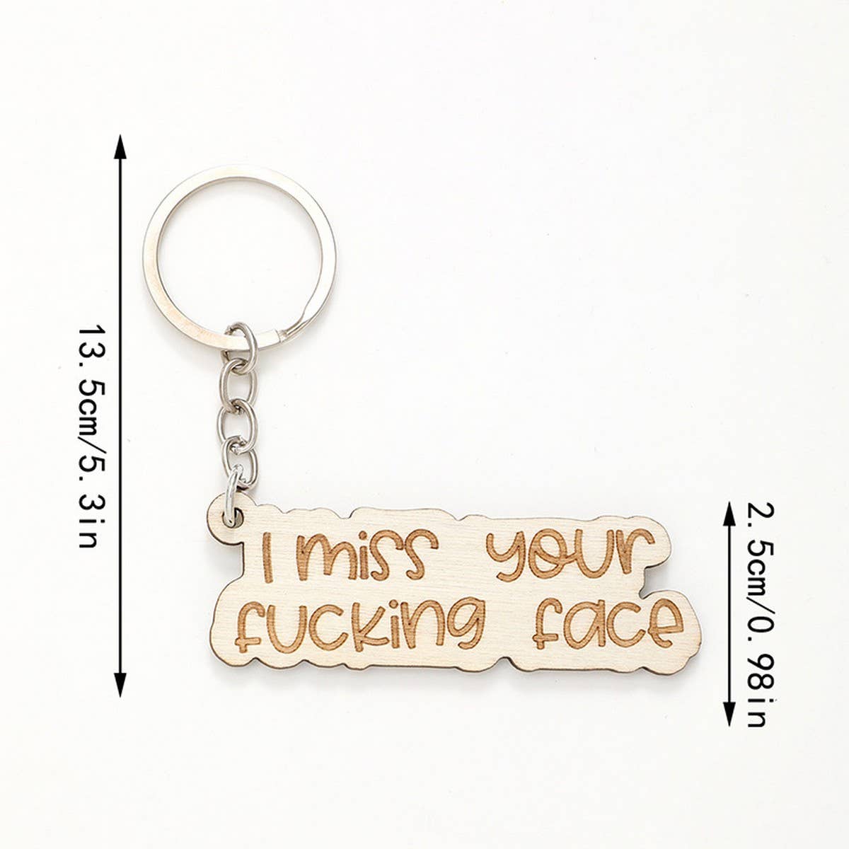 LASER ENGRAVED WOODEN KEYCHAIN