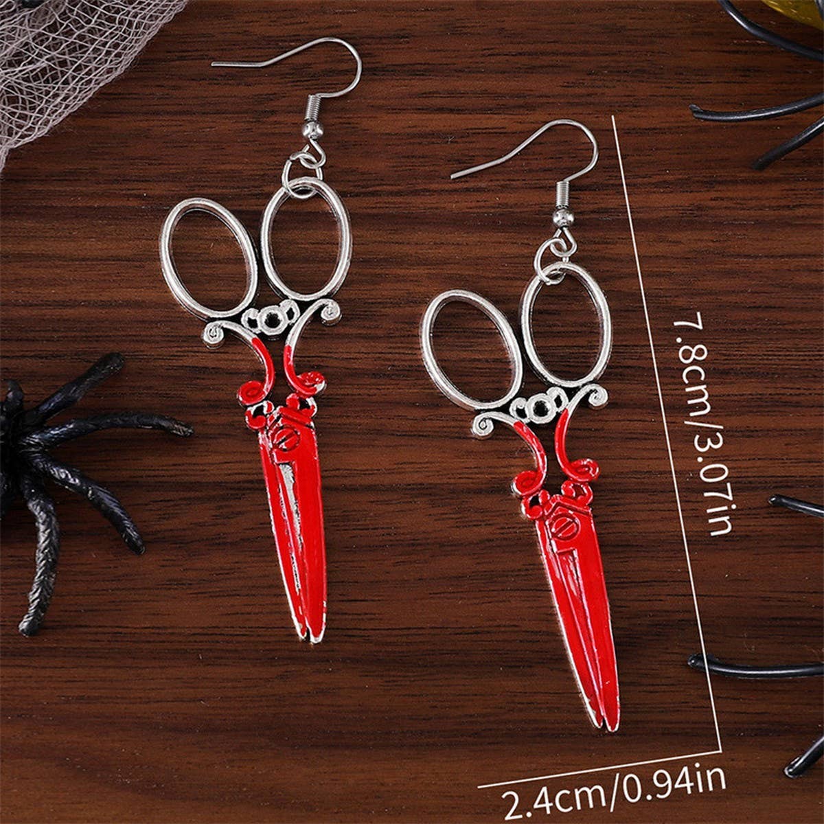 HALLOWEEN BLOODY HORROR SCISSORS AXE EARRINGS