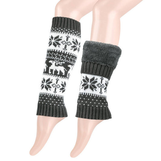 CWMM10079_CHRISTMAS CHUNKY KNIT FLEECE LEG WARMERS
