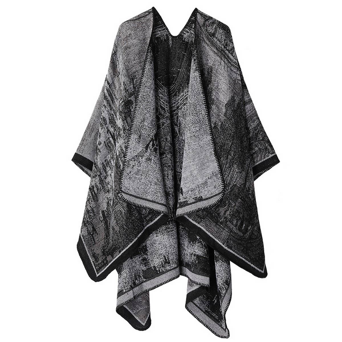 CAPE DARK DOUBLE-SIDED WARM OUTER WEAR THICK SHAWL_CWASC2126