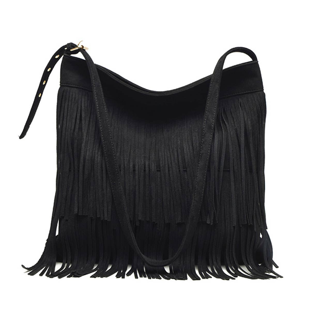 Fashionable fringed large-capacity crossbody bag