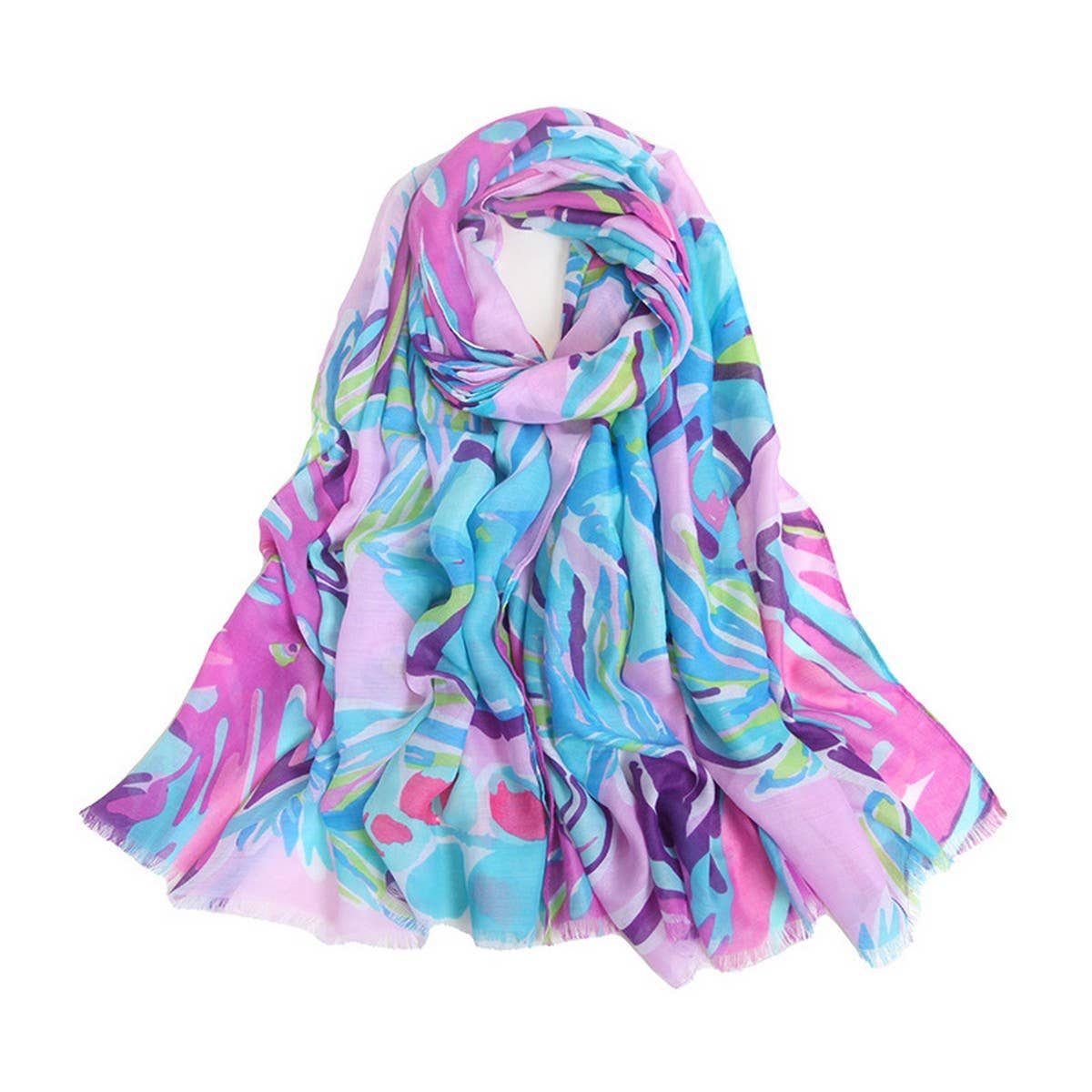 Spring Summer Scarf - Casual Silk Shawl for Women_CWASC0682