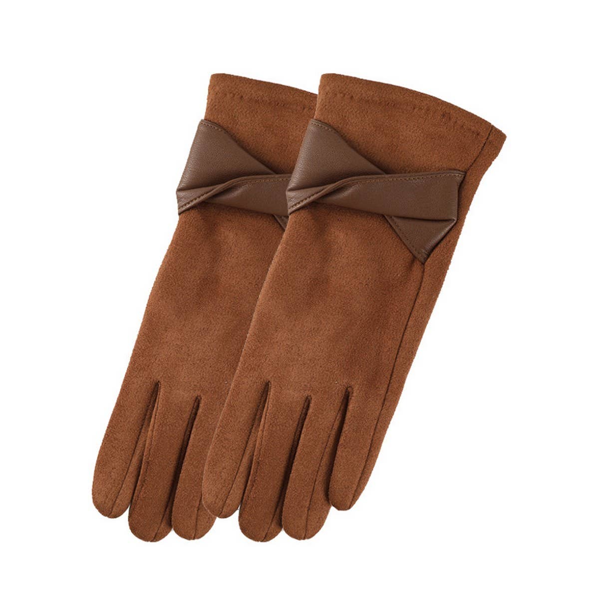 Bow Suede Gloves ??Touchscreen Warm Winter Design_CWMM2883