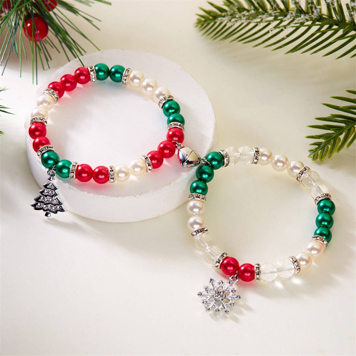 CHRISTMAS SNOWFLAKE PENDANT MAGNETIC BRACELET
