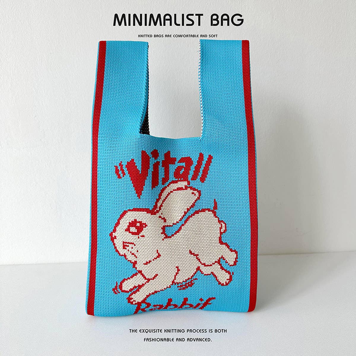 CUTE RABBIT KNITTED SHOULDER TOTE BAG_CWAB1527