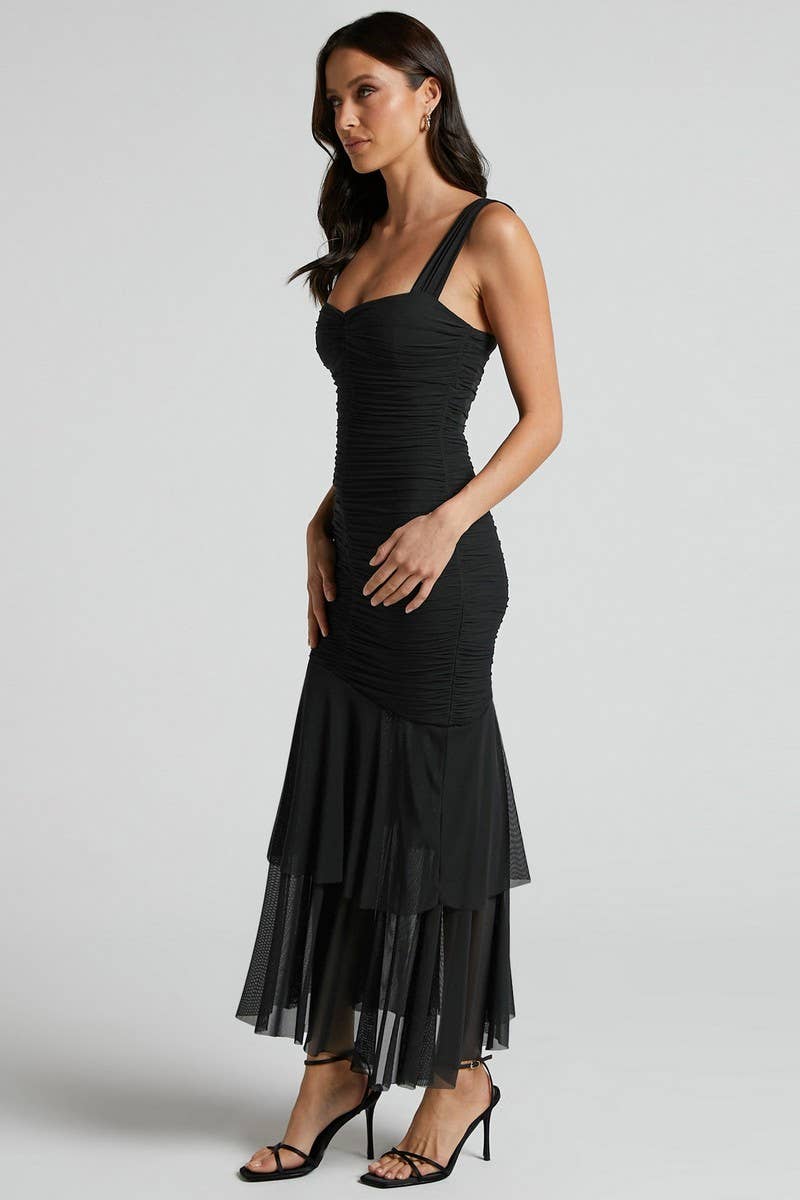 CWDMD4796_SUSPENDER DOUBLE-LAYER MESH SPLICING DRESS