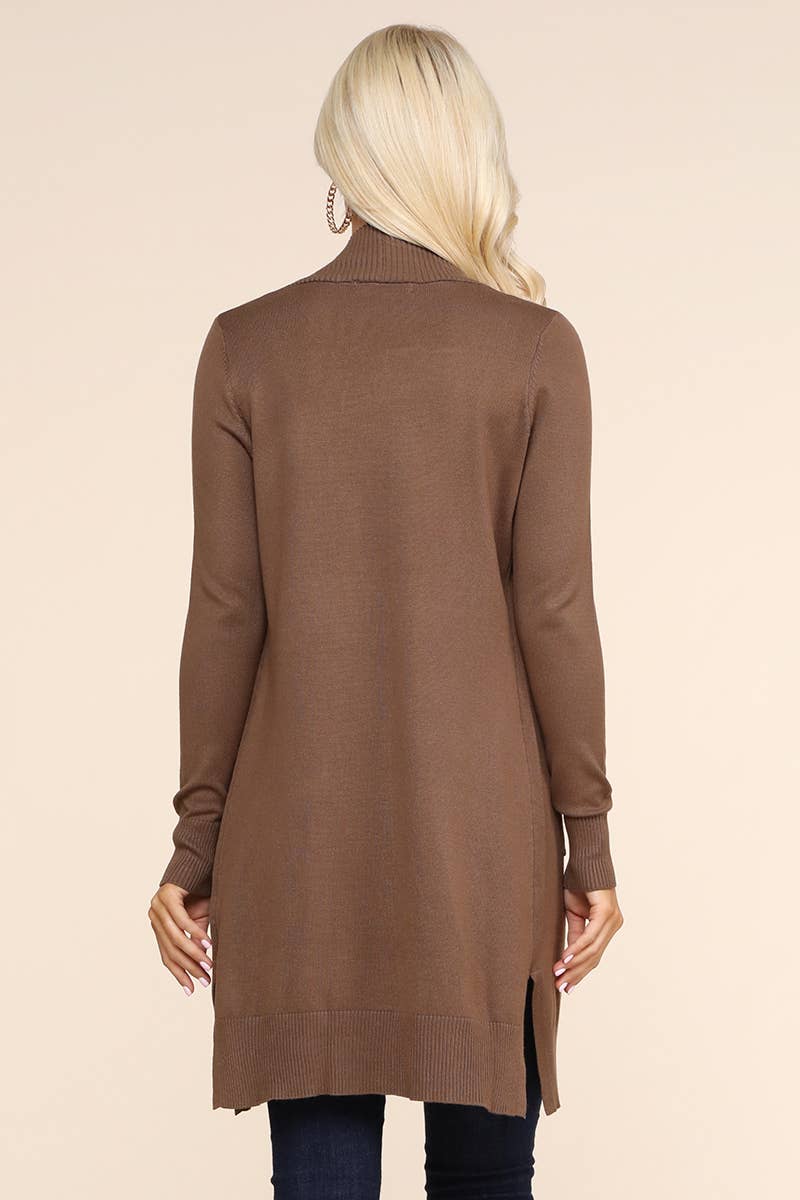 AWOCAL311_LONG SLEEVE OPEN FRONT CARDIGAN WITH SIDE POCKETS