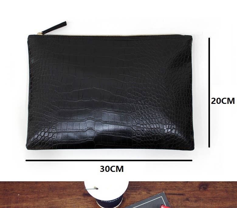 PU crocodile pattern glossy hand-grabbed bag