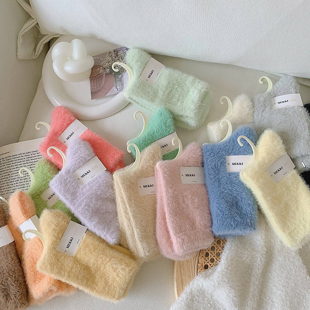 NEW AUTUMN AND WINTER CANDY COLOR THICK SOCKS