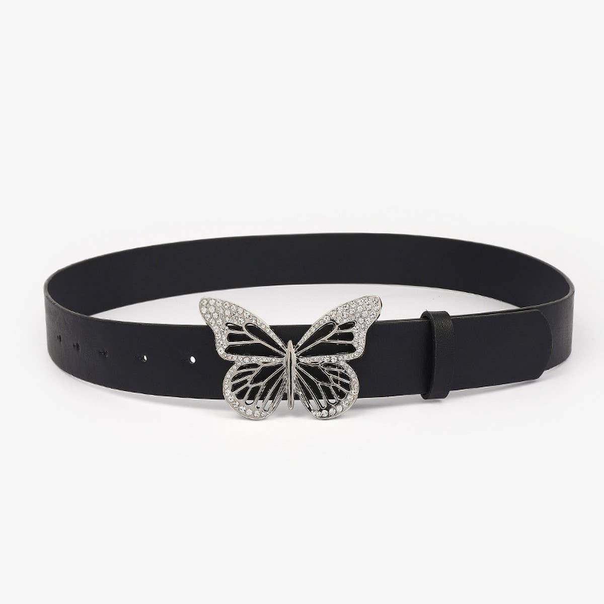 BUTTERFLY RHINESTONE BUCKLE LADIES SIMPLE BELT_CWABE0613