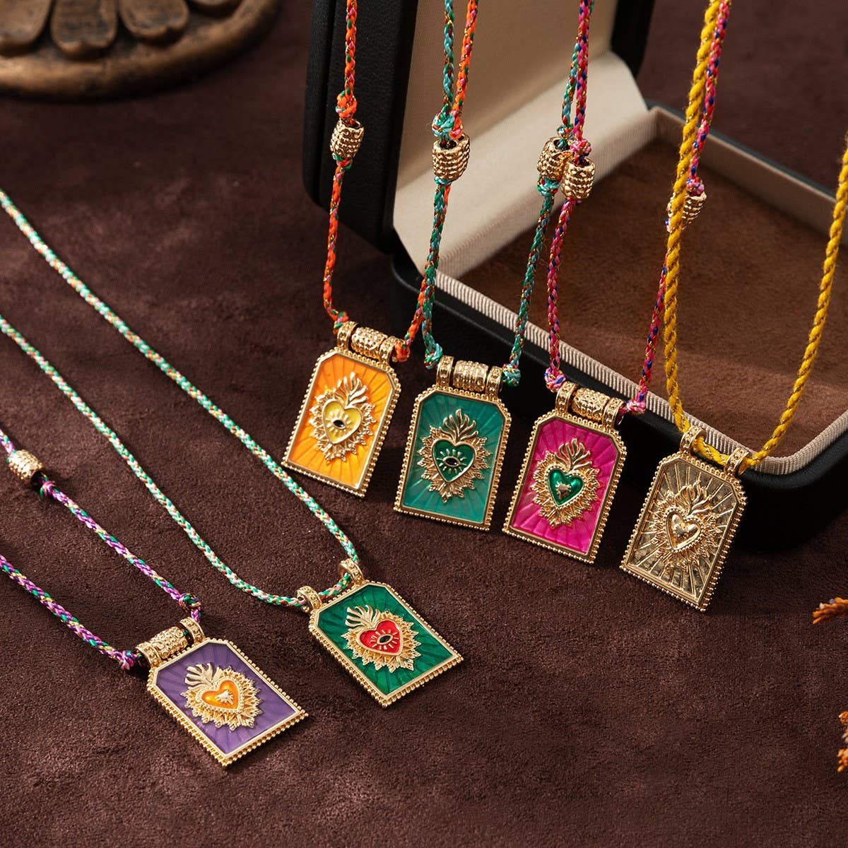 FASHIONABLE AND SIMPLE COLORFUL PENDANT NECKLACE_CWMM3915