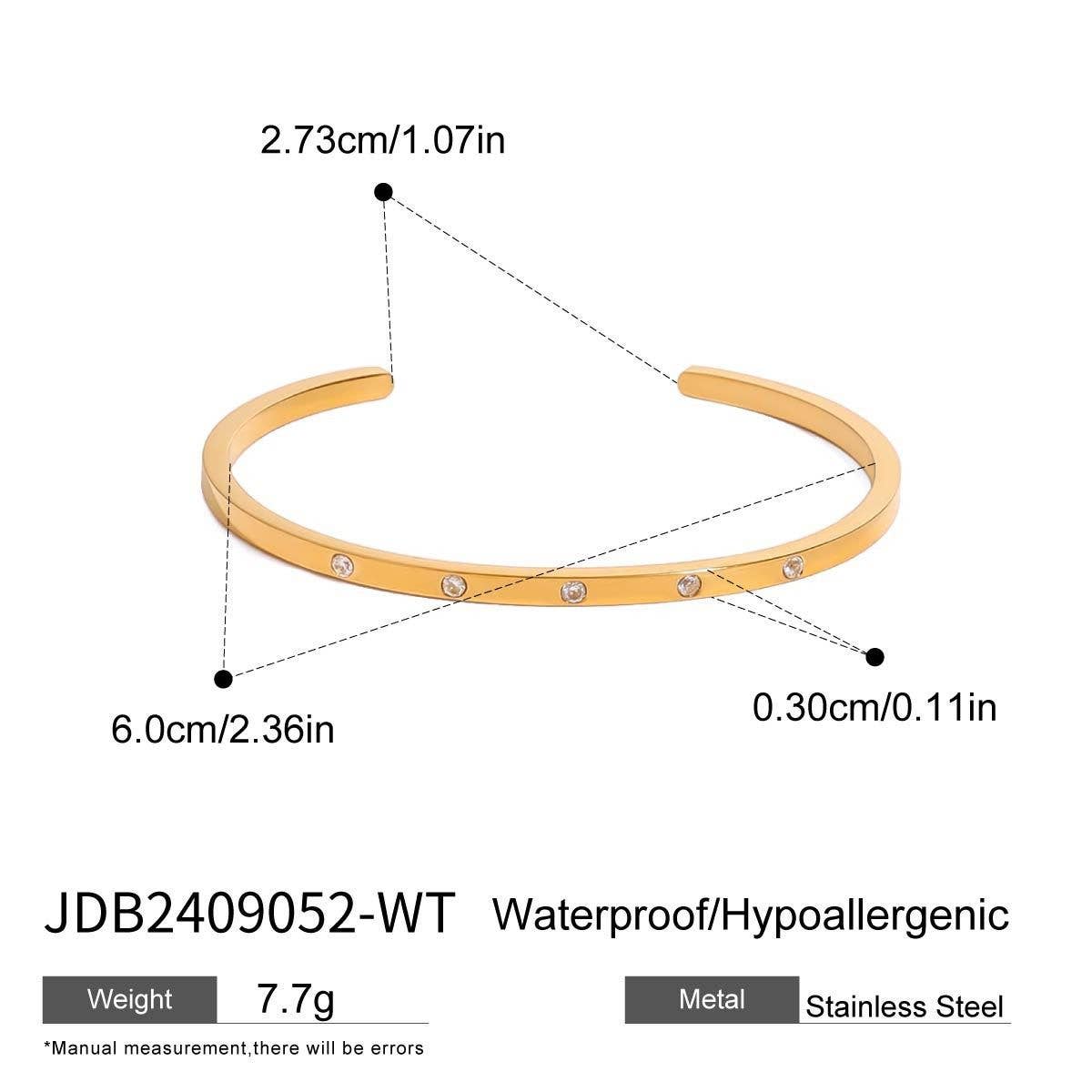 18K Gold Mixed Color Round Diamond Open Bracelet_CWAJE4727